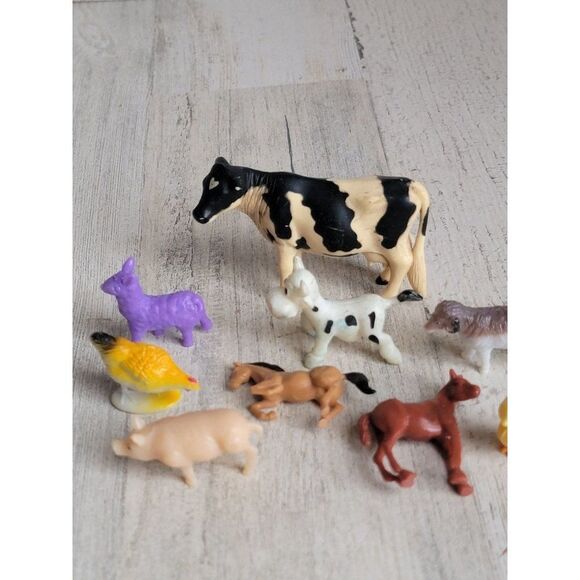 Farm animals variety toy cow chicken pig llama set figure - Picture 2 of 8